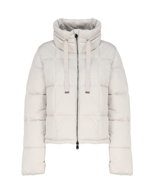 Save The Duck White High-Neck Down Jacket