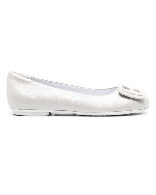 Hogan White Flat Shoes