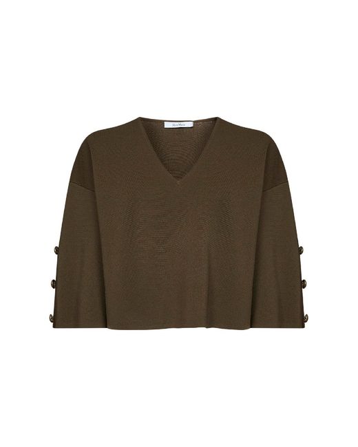 Max Mara Green Top Mxmformo Khaki Viscose Knitwear