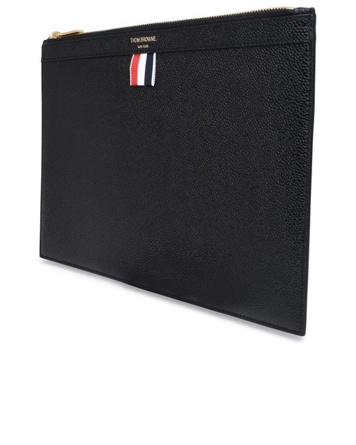 Thom Browne Black Leather Small Document Holder for men