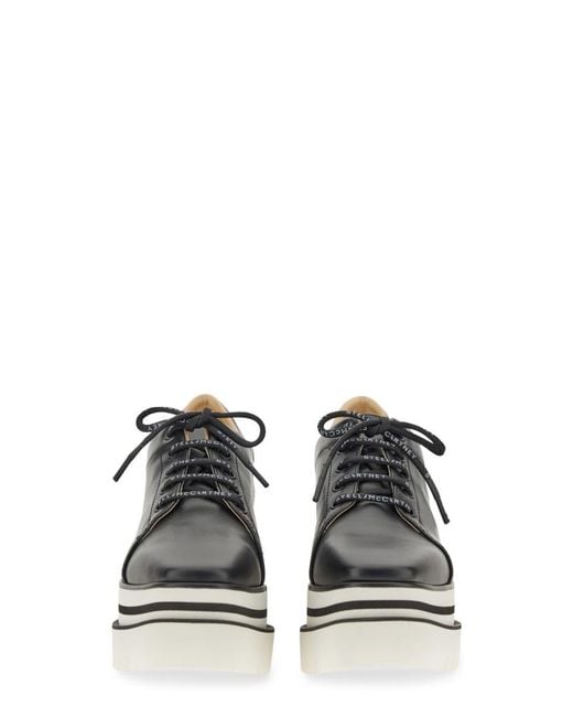 Stella McCartney Black Elyse Wedge Sneakers Lin: Polyurethane Trainers