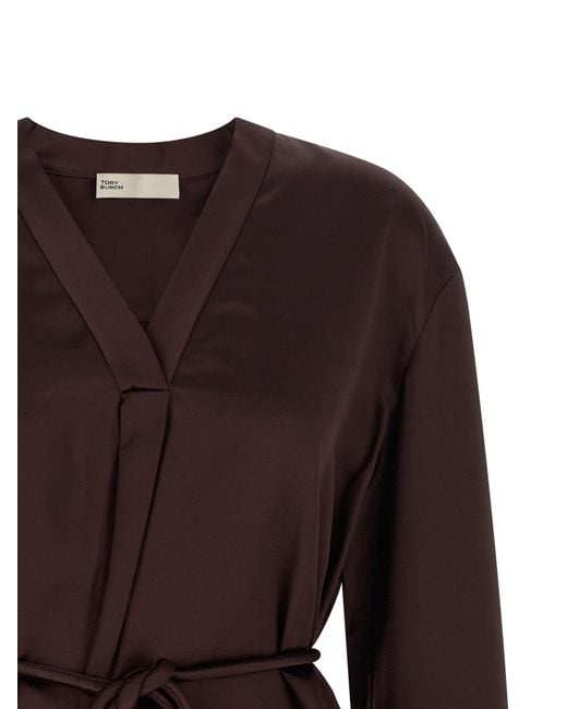 Tory Burch Brown Satin Blouse