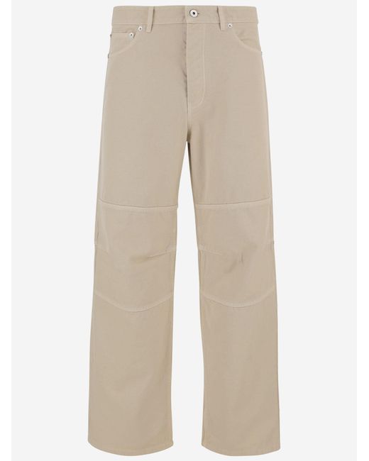 Burberry Natural Cotton Pants With Logo for men