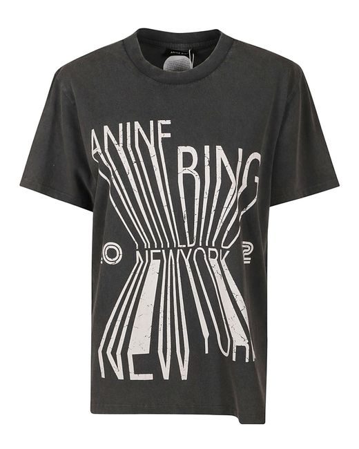 Anine Bing Black Logo Print T-Shirt