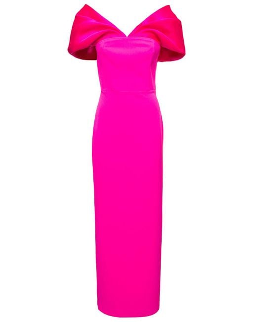 Solace London Pink Dakota Off-shoulder Dress