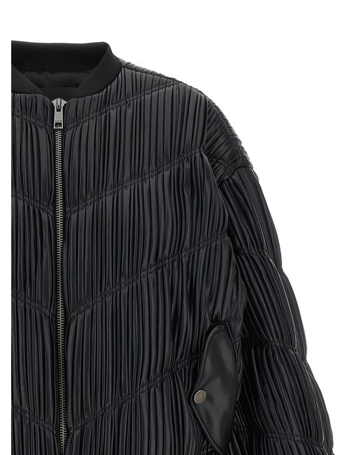 ROTATE BIRGER CHRISTENSEN Black Pleated Bomber Jacket