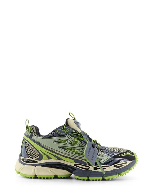 Off-White c/o Virgil Abloh Green Ow Be Right Back Mesh Low-Top Sneakers for men