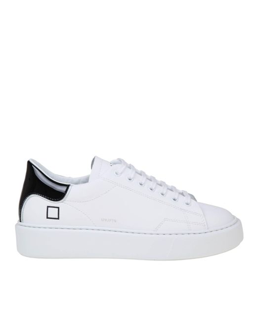 Date Sfera Patent Sneakers In Black And White Leather | Lyst