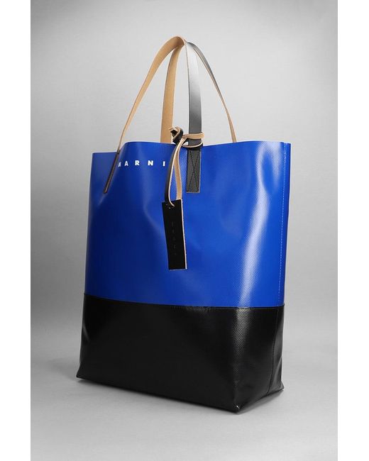 Marni Tote In Blue Leather for men