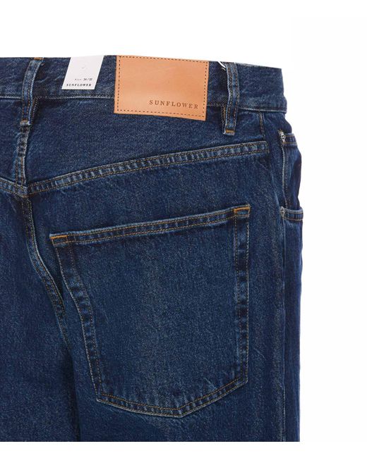 sunflower Blue Wide Twist Denim Jeans for men