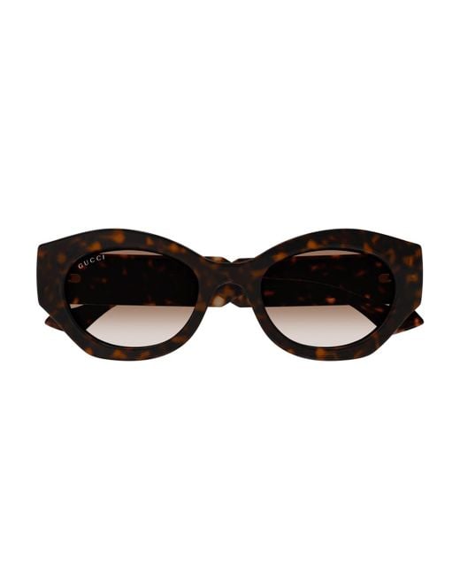 Gucci Brown La Piscine Oval-frame Sunglasses