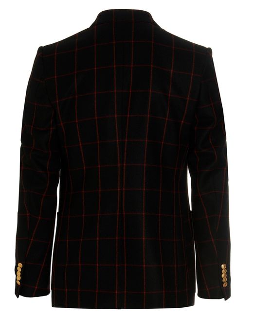 Gucci Black Double-Breasted Check Blazer for men