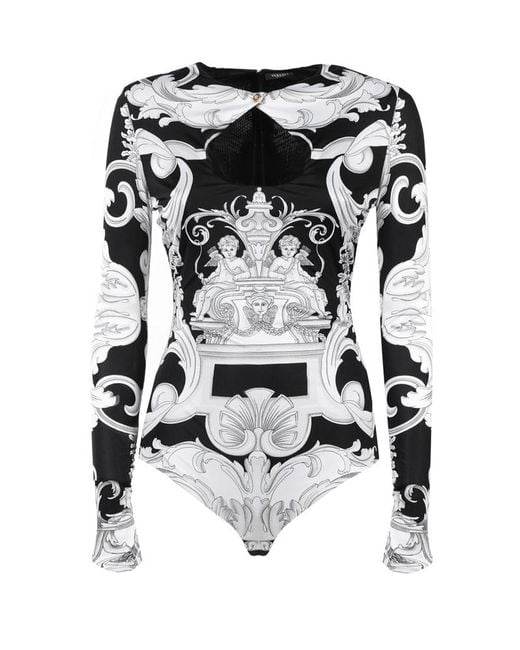Versace Synthetic Silver Baroque Body in Black | Lyst