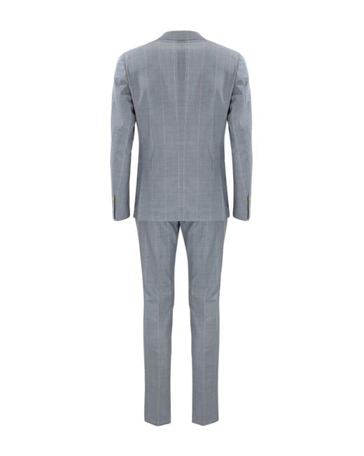 Eleventy Blue Single-Breasted Light Pinstripe Suit for men