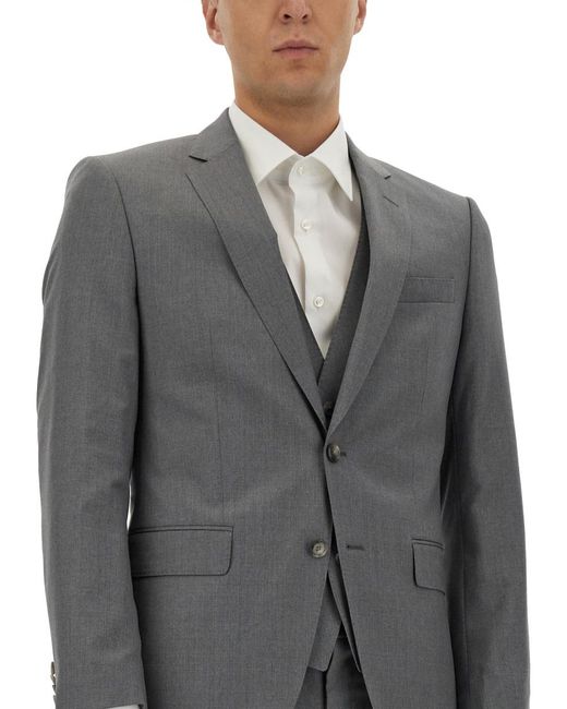 Boss Gray Slim Fit Jacket Virgin Wool for men