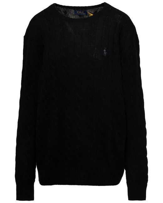 Polo Ralph Lauren Black Maglia Girocollo Treccia for men