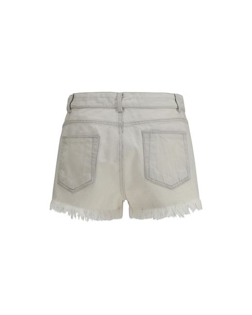 Rick Owens Gray Shorts Temple Bias Cutoffs Denim Cotton Bermuda