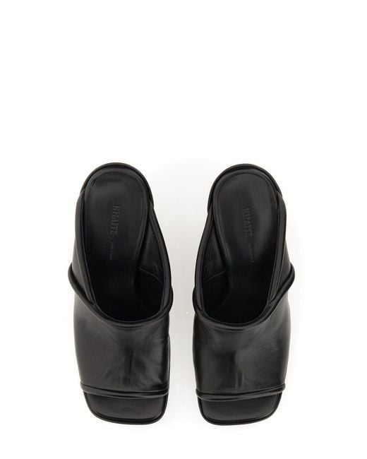 Khaite Black The Stagg 105Mm Sandals Leather