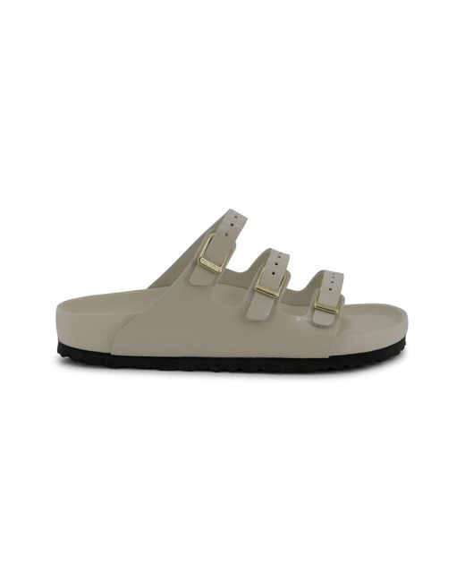 Birkenstock Gray Florida Slides Sandals With Buckle