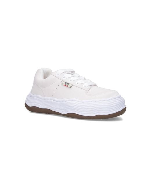 Maison Mihara Yasuhiro White Light & Natural Cow Leather Sneakers