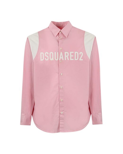 DSquared² Pink Shirt With Logo Print for men