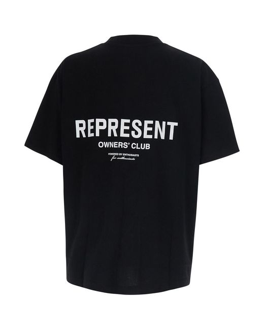 Represent Black T-Shirt Crew Neck Cotton T-Shirts for men