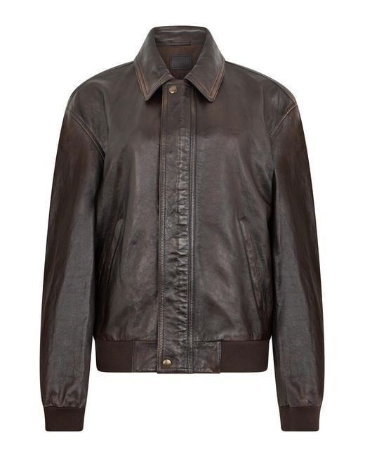 Prada Gray Leather Jacket Lambskin for men