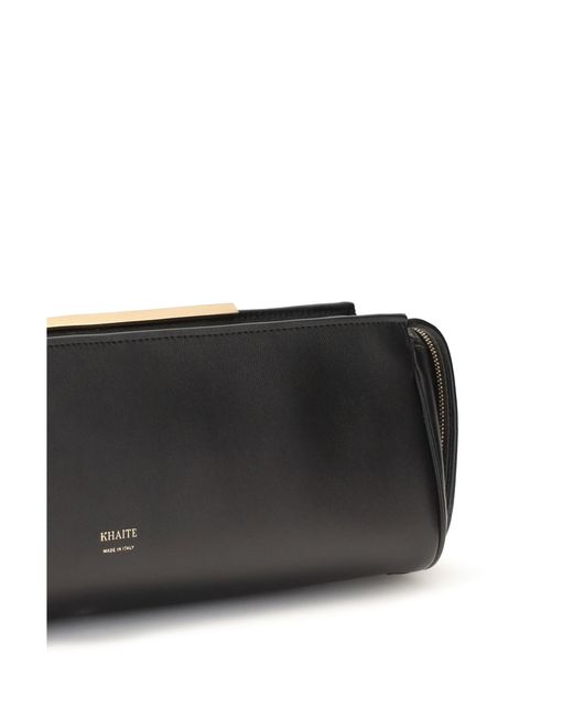 Khaite Black Evening Leather Clutch Calf Bos Taurus Clutches