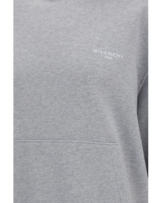 Givenchy Gray Cotton Hoddie Sweatshirts for men