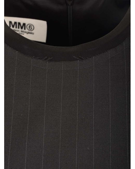 MM6 by Maison Martin Margiela Black Flared Sheath Dress