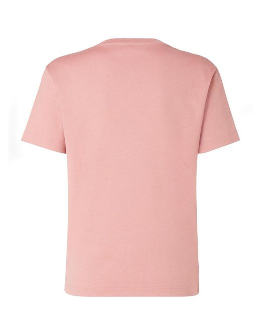 Fendi Pink T-Shirt Logo Print Cotton T-Shirts