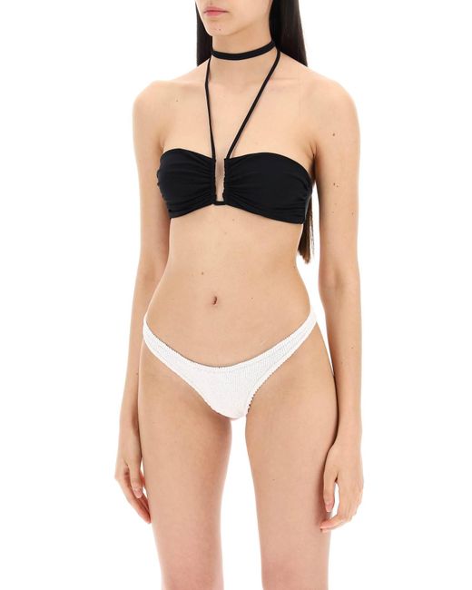 Magda Butrym Black Crisscross Bandeau Bikini Top