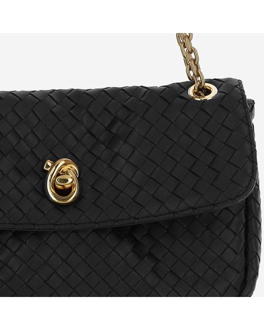 Bottega Veneta Black Shoulder Bag Madison Lambskin Lamb Skin
