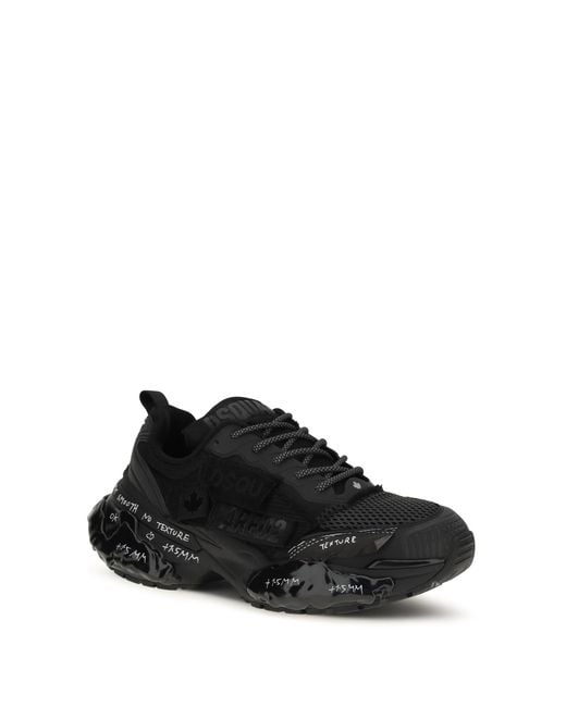 DSquared² Black Faster Sneakers With Mesh Inserts for men