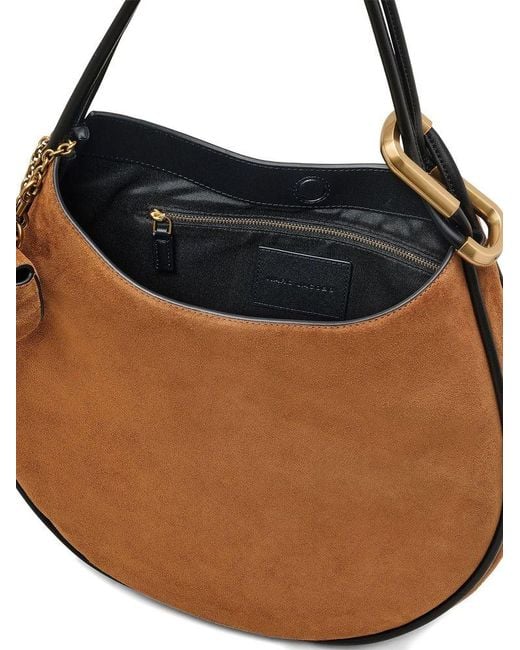 Marc Jacobs Brown Satchel Bag Suede Cow Leather Satchel-Bags