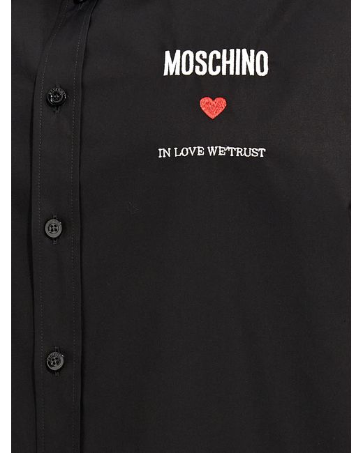 Moschino Black In Love We Trust Shirt, Blouse for men