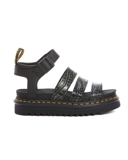 Dr. Martens Leather Blaire Wild Crocodile Sandals in Black - Save 9% | Lyst