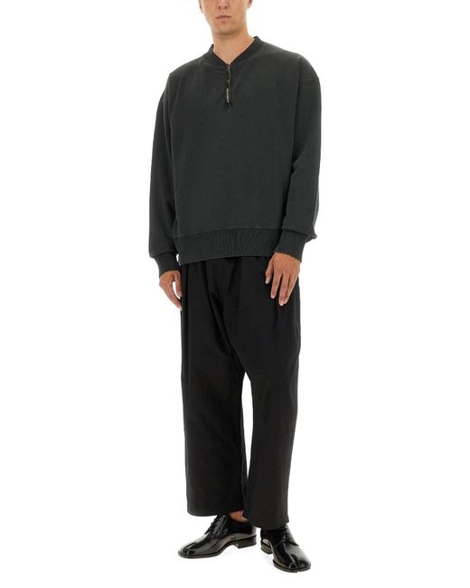 Maison Margiela Gray Three-Quarter Zipper Sweatshirt for men