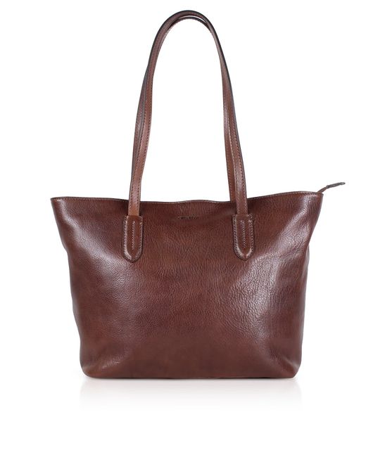Chiarugi Leather Shopping Bag in Brown | Lyst UK