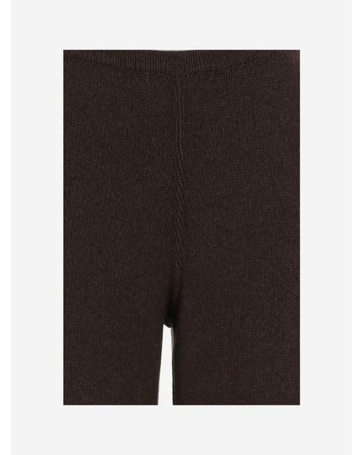 Bruno Manetti Brown Wool And Cashmere Knit Trousers Virgin