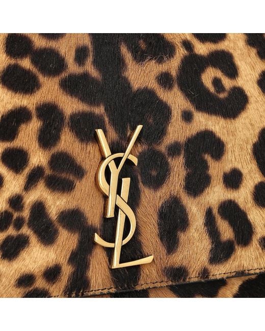 Saint Laurent Black Pony Skin Effect Shoulder Bag Calfskin Leather