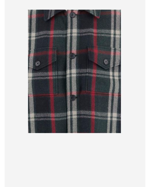 Polo Ralph Lauren Black Wool Blend Shirt With Check Pattern