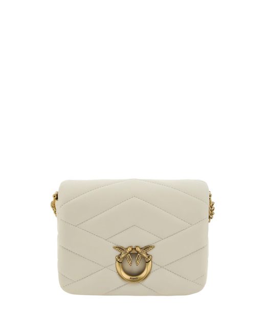 Pinko White Love Click Shoulder Bag