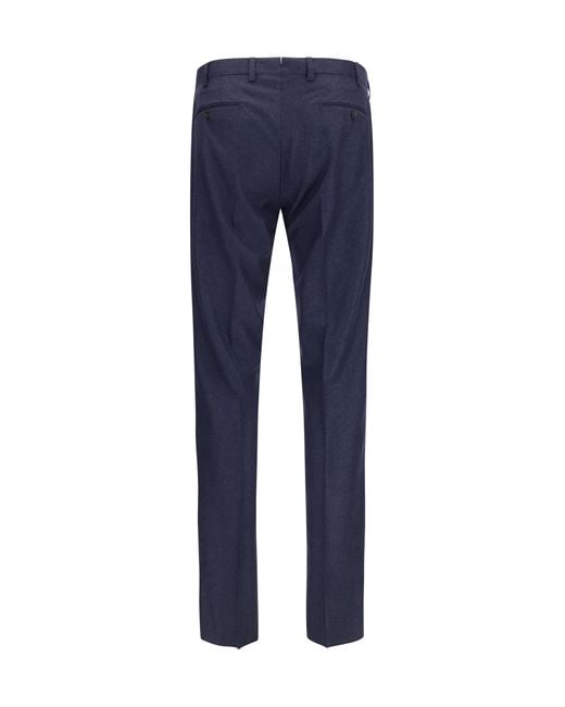 Germano Blue Tailored Virgin Wool Pants Fleece Ovis Aries for men