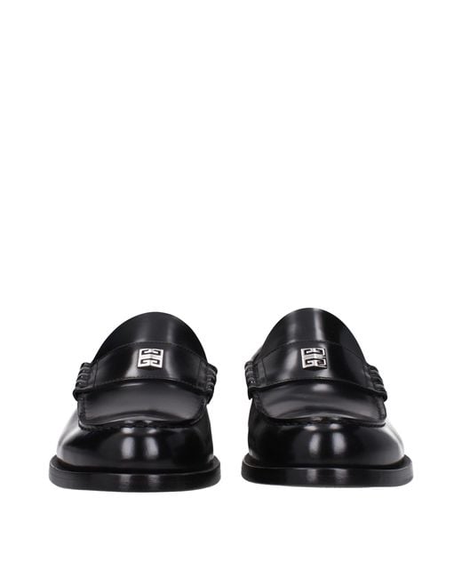 Givenchy Black Leather Slip-On Loafers for men