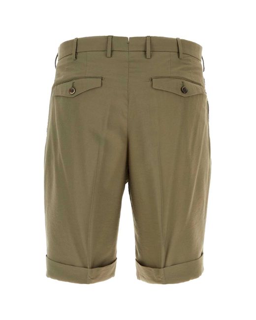 PT Torino Green Army Viscose Blend Bermuda Shorts for men