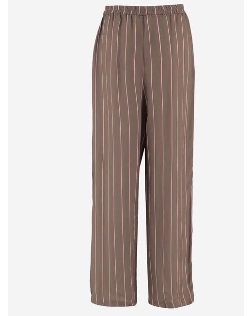 Frankie Shop Brown Trousers Viscose-Silk