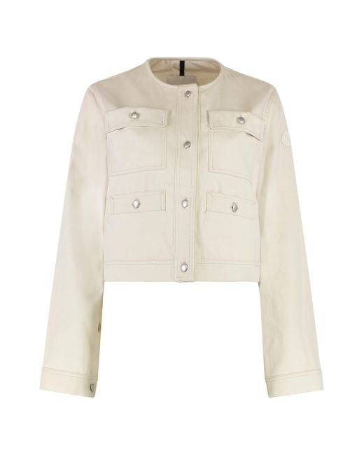 Moncler Natural Chatel Cotton-Linen Blend Jacket