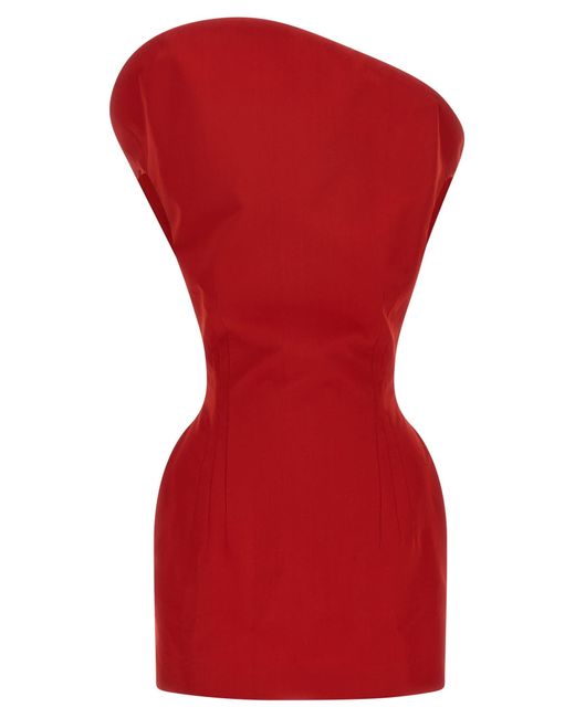 Magda Butrym Red Hourglass Silhouette Mini Dress