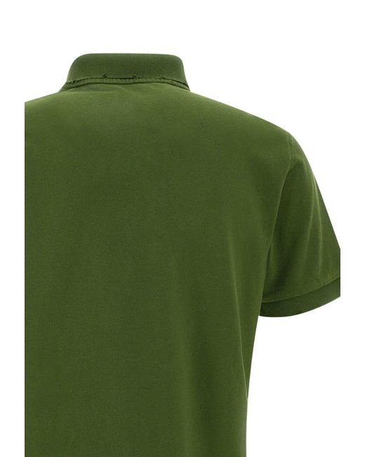 Sun 68 Green Solid Cotton Polo Shirt for men